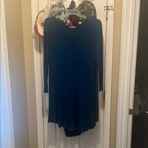 Elegant Blue Long Sleeve Dress